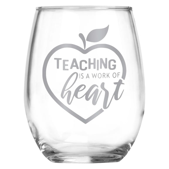Teacher Appreciation Gift | Stemless Wine Glass | Elementary , High School , College , University | Teacher's Aide , Professor ,