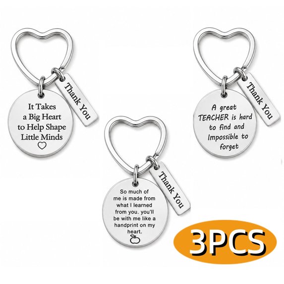 Teacher Appreciation Gift Teacher Keychain Set for Women Thank You Gifts for Teachers Birthday Valentine's Day Christmas Gifts for Teachers 3PCS