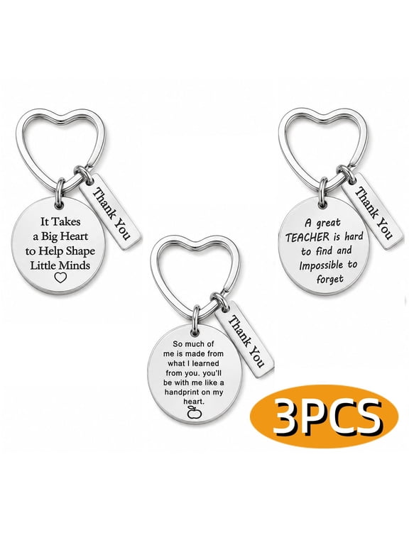 Teacher Appreciation Gift Teacher Keychain Set for Women Thank You Gifts for Teachers Birthday Valentine's Day Christmas Gifts for Teachers 3PCS