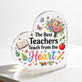 thumbnail image 1 of Teacher Appreciation Gift Valentine's Day Christmas Teacher Gift Acrylic Heart Shape Plaque Paperweight Keepsake Thank You Gift for Office Classroom Design4, 1 of 6