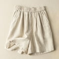 thumbnail image 1 of Teacher Appreciation Gifts AXXD Beige Shorts for Women Dressy Summer Pocket Summer Solid Color Leisure Pants Casual Elastic Waist Cotton And Linen Shorts women's New Arrivals, 1 of 7