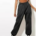 thumbnail image 1 of Teacher Appreciation Gifts AXXD Black Pants Women Fall Workout Winter Windproof Pants Corset Feet Casual Outdoor Loose Sports Sweatpants Valentine's Day, 1 of 5