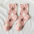 thumbnail image 1 of Teacher Appreciation Gifts AXXD Christmas Socks Women,Fashion Argyle Pattern Print England Style Cotton Middle Tube Socks, 1 of 4