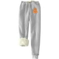 thumbnail image 1 of Teacher Appreciation Gifts AXXD Gray Sweat Pants Women Fall Velvet Printed Bottom Pants Lamb Fleece Pockets Elastic Waist Thickened Plush Warm Pants Valentine's Day, 1 of 5
