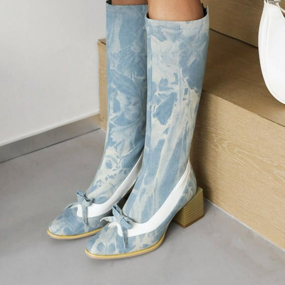 Teacher Appreciation Gifts AXXD High-Heels Knee High Boots,Walking Shoes Women Hiking Boots Women Mom Packer Boots Over-the-Knee Soft Winter Shoes For Reduced Price