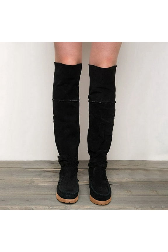 Teacher Appreciation Gifts AXXD Low-Heeled Knee High Boots,Fall Boots For Women 2024 Ladies Ankle Boots Dress Shoes For Women Medium Mid-Calf Shoes For Clearence