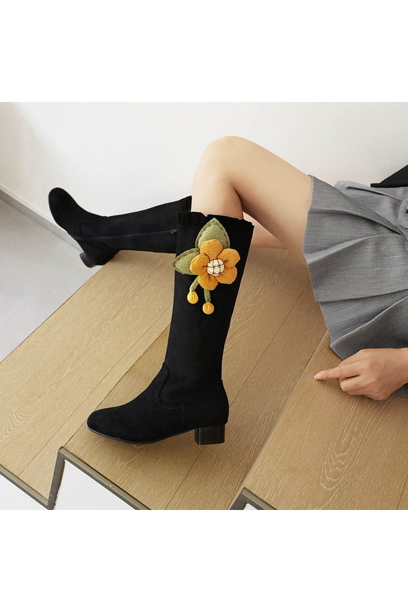 Teacher Appreciation Gifts AXXD Mid-Calf Boots,Fall Autumn Christmas Knee-High Mid-Calf Boot White Boots Womens Running Shoes Slouch Ladies Boots For Clearence