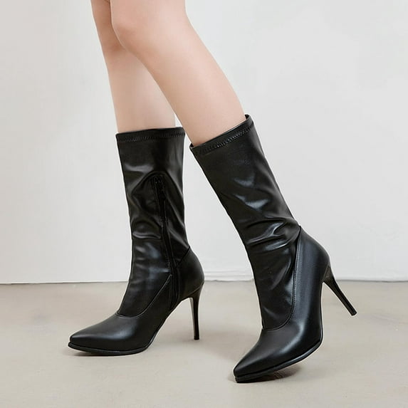 Teacher Appreciation Gifts AXXD Mid-Calf Boots,Fashion Snow Boots For Women Knee-High Riding Boots Fall Autumn Couples Work Shoes Women Boots For Reduced Price