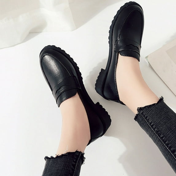 Teacher Appreciation Gifts AXXD Solid Color Plus Size Soft Black Flat Slip On Shoes For Women Christmas Size 39(US:7)