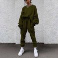 thumbnail image 1 of Teacher Appreciation Gifts AXXD Sweater Sets For Women Solid Color Leisure Time Loose Sweater Athletic Wear Long Sleeves Suit, 1 of 4