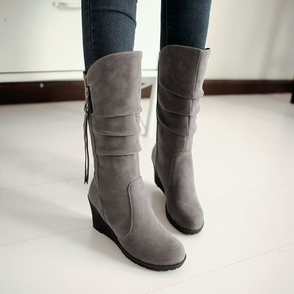 Teacher Appreciation Gifts AXXD Wedges Shoes,Ankle-High Work Womens Running Shoes Couples Winter Christmas Logger Boots Womens Boots For Reduced Price