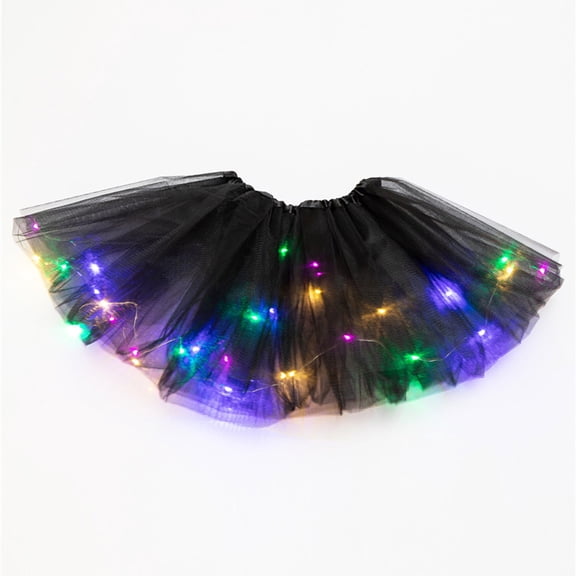 Teacher Appreciation Gifts AXXD Women Skirts Under $15,Mesh Tulle Princess Skirt With LED Small Bulb Skirt Short Skirts For Women Black Free Size