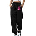 thumbnail image 1 of Teacher Appreciation Gifts AXXD Women Sweatpants With Pockets Under $10 Black Fall Joggers Comfortable Casual Belt Pocket Tight Mouth Printed Sweatpants Long Pants Valentine's Day, 1 of 6