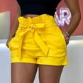 thumbnail image 1 of Teacher Appreciation Gifts AXXD Yellow Shorts for Women Spring Pocket Pockets Wide-Leg Pure Color Short Pants Freshly Picked For Her, 1 of 6