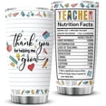 thumbnail image 1 of Teacher Appreciation Gifts Best Teacher Gifts for Women Back to School Tumbler Thank You Gifts Back to School Christmas Gifts for Teacher Coffee Mug Stainless Steel Tumbler with Lid And Straws 20oz, 1 of 6
