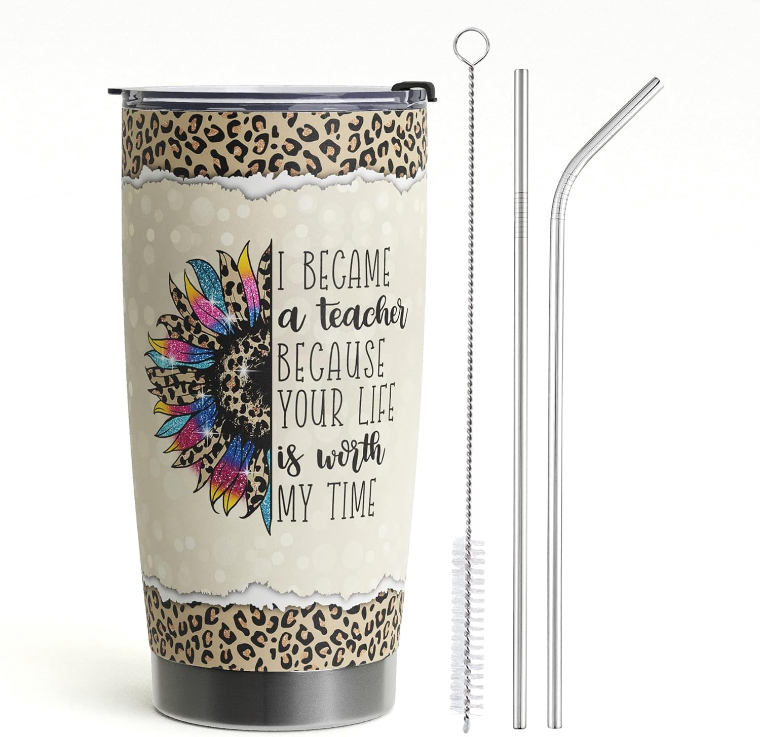 Teacher Appreciation Tumbler – 20oz Stainless Steel, Vacuum Insulated, With Gift Box & Card