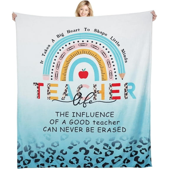 Teacher Appreciation Gifts: Cozy Teacher Blanket Throw 60"x50" for Educators - Perfect for Christmas, Retirement, Thanksgiving, Teacher''s Day, Graduation, and Back to School