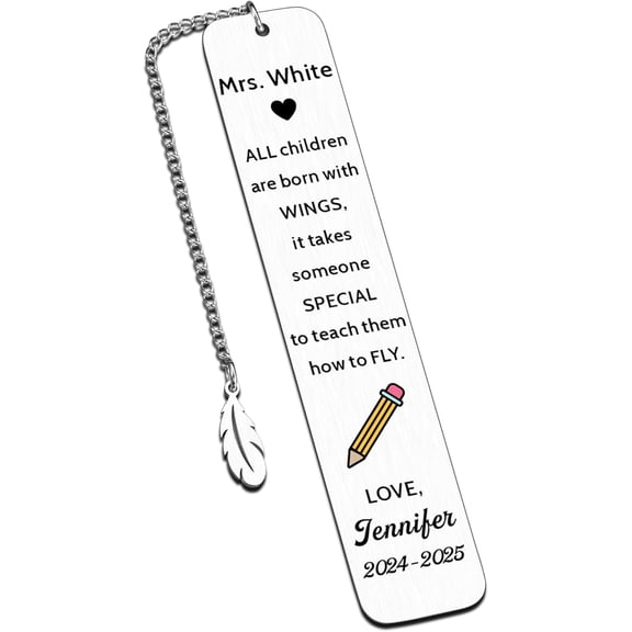 Teacher Appreciation Gifts Custom Teacher Bookmarks for Women Men Teacher Gifts for Women End of Year Thank You Gifts for Teacher Male Female Personalized Teachers Day Retirement Graduation Birthday