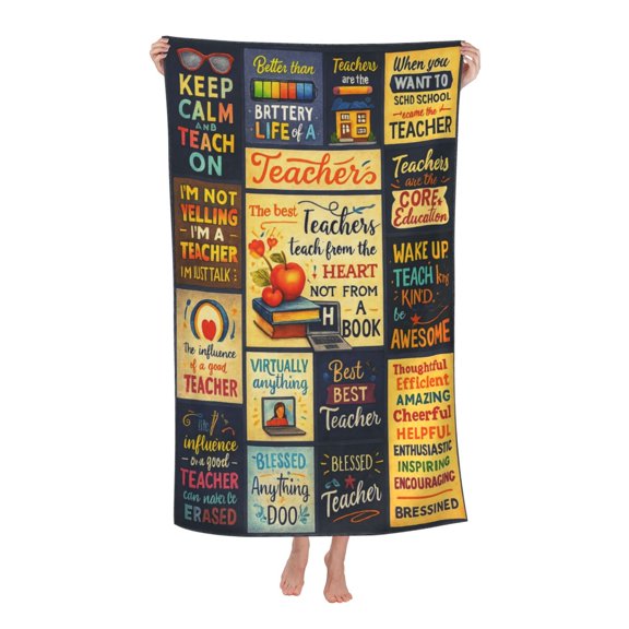 Teacher Appreciation Gifts Funny Gift Ideas Bath Towel Soft and Highly Absorbent for Adults