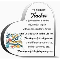 Teacher Appreciation Gifts A Good Teacher Is Hard To Find Desk Decor Thank You For Helping Me Grow A Decor Acrylic Heart Gifts Sign Office Art Decorations
