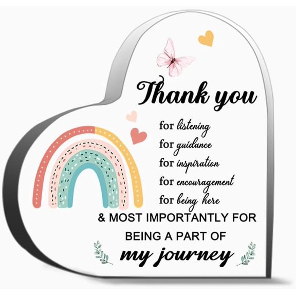 Teacher Appreciation Gifts Being Such An Part Of My Journey Quote Best Teacher Clear Desk Decorative Gifts For Women Men,Acrylic Heart Keepsake For Family And Friends 6 x 6 Inch
