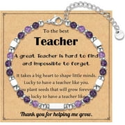 Teacher Appreciation Gifts, Personalized Teacher Bracelet Gifts for Women, Birthday Graduation Christmas Gifts for Teacher