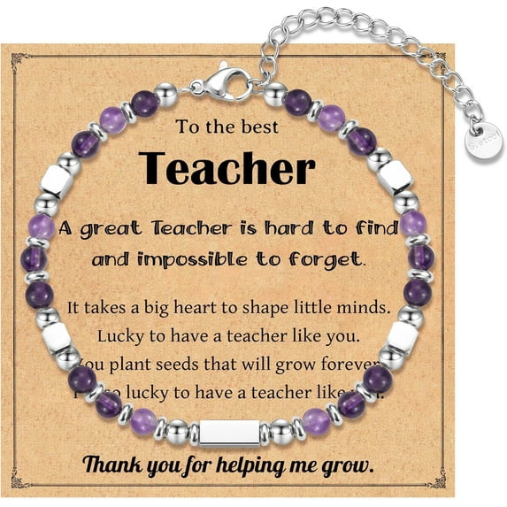 Teacher Appreciation Gifts, Personalized Teacher Bracelet Gifts for Women, Birthday Graduation Christmas Gifts for Teacher
