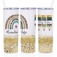 thumbnail image 1 of Teacher Appreciation Gifts, Personalized Teacher Tumbler, Graduation Gifts from Students, Birthday Gifts for Teacher, Thank You Gifts Back to School - 20oz Stainless Steel Skinny Tumbler Insulated Cup, 1 of 5