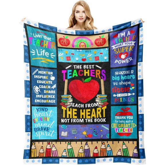 Teacher Appreciation Gifts, Teacher Blanket 60"x50", Teacher Gifts for Women Men, Birthday Gifts for Teacher Mentor, Back To School Gifts Ideas for Teachers Day Christmas, To My Teacher Throw Blanket