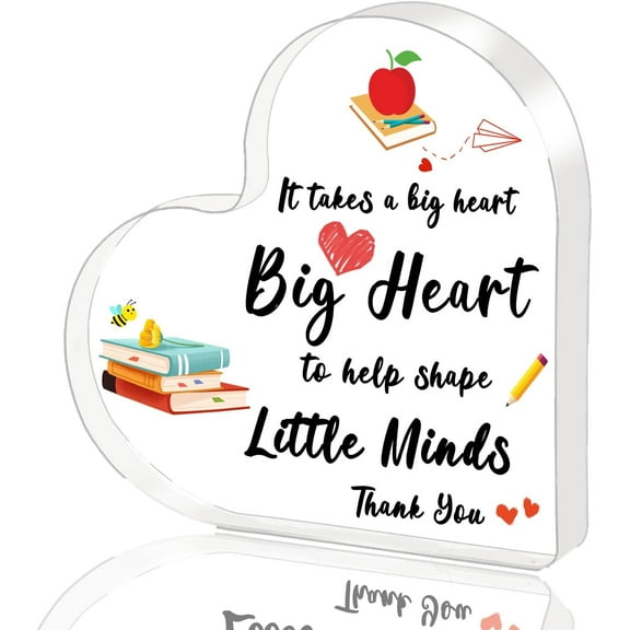 Teacher Appreciation Gifts, Teacher Gifts - Heart Shape Plaque Teacher Thank You Gifts 4x4x0.4 inch, Teacher Appreciation Gifts, End of Year Teacher Gifts