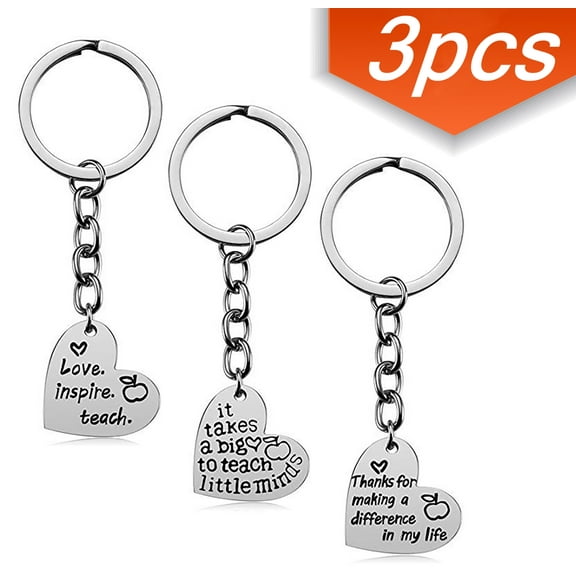 Teacher Appreciation Gifts Teacher Gifts Keychain Set from Student Christmas Thanksgiving Day Valentine's Day 3PCS