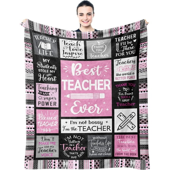 Teacher Appreciation Gifts, Teacher Gifts for Women Blanket 60"X50", Gifts for Teachers, Best Teacher Birthday Gifts, Cool Teacher Retirement Gifts, New Teacher Gifts, Funny Teacher Gift Ideas