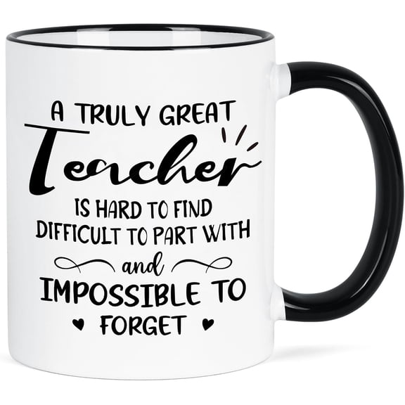 Teacher Appreciation Gifts, Teacher Gifts for Women Men, A Truly Great Teacher Is Hard to Find Mug, Birthday Christmas Gifts for Teacher, Teacher Appreciation Day Gift Ideas, Teacher Cup, 11 Oz