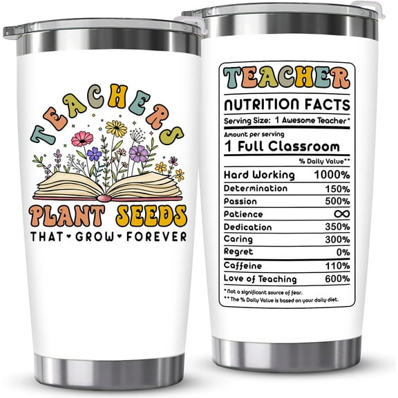 Teacher Appreciation Gifts - Teacher Gifts for Women - Teacher Day Gift, Thank You, Funny Birthday Gift Ideas - Appreciation Week, First, End of Year, Back To School Present - 20oz Tumbler Cup