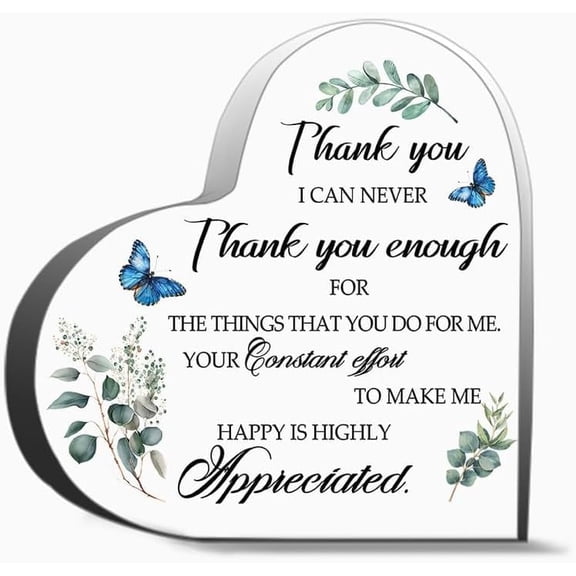 Teacher Appreciation Gifts Thank You Sign For Boss Teacher Mentor Parents Retirement Goodbye Gifts F Unique Acrylic Heart Shaped Plaque Desk Decorations Present Gifts