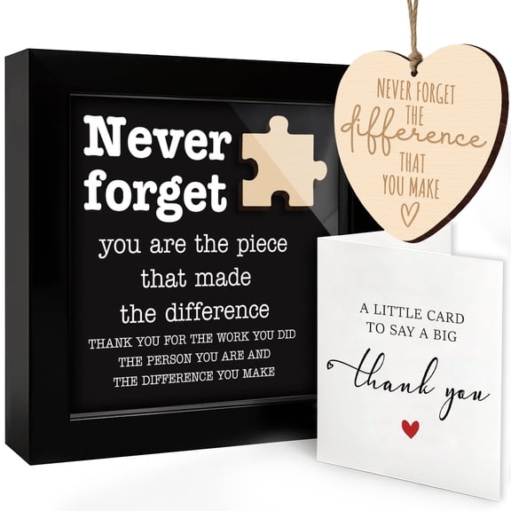 Teacher Appreciation Gifts – Thank You Teacher Gift with Framed Sign, Wooden Ornament & Card, Meaningful Teacher Desk Decor, End of Year & Christmas Teacher Gifts for Women HF555
