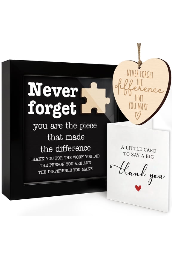 Teacher Appreciation Gifts – Thank You Teacher Gift with Framed Sign, Wooden Ornament & Card, Meaningful Teacher Desk Decor, End of Year & Christmas Teacher Gifts for Women HF555