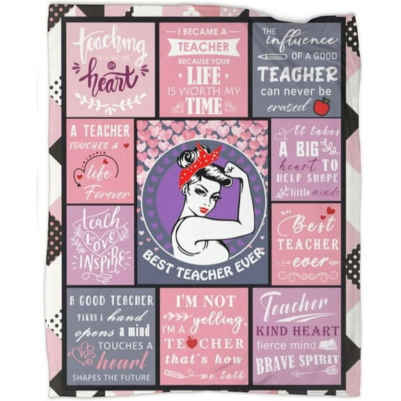 Teacher Appreciation Gifts Throw Blanket Best Teacher Flannel Blanket for Women Party Bed Couch Travel Beach 50"x60"