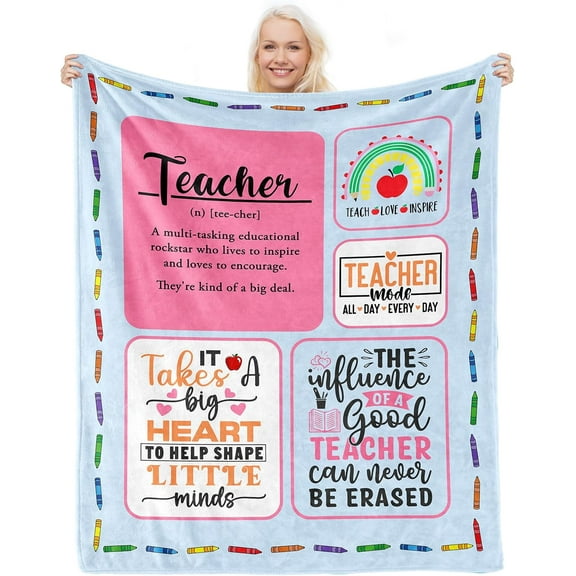 Teacher Appreciation Gifts for Women, Teacher Blanket 60 X50, Gift for Teacher's Day/Birthday/Graduation//Retirement/Christmas, Thank You Teacher Gifts Idea, Best Teacher Gifts for Women from Student
