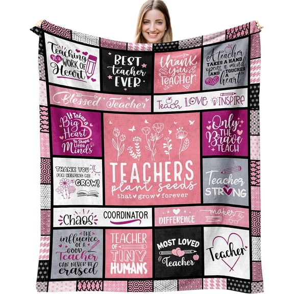 Teacher Appreciation Gifts for Women Blanket 60" x 50", Gifts for Teachers Women Appreciation Week/Day, Thank You Teachers Gifts Idea, Best New Female Teacher Gift