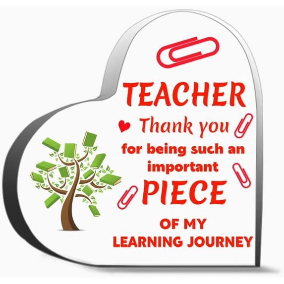 Teacher Appreciation Gifts For Women Men Teacher S Day Graduation Birthday Gifts Back To School Gift Decor Acrylic Heart Gifts Sign Office Art Decorations