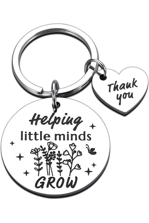 Teacher Appreciation Gifts for Women Men Thank You Keychain for Male Female, First Day of School End of Year Teacher Gifts from Students Teen Girl Boy, Thank You for Helping Me Grow