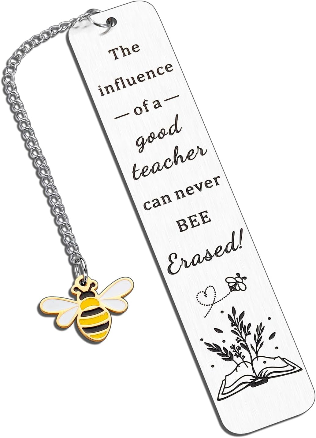 Teacher Appreciation Keychain - Stainless Steel Thank You Gift With Inspirational Quote, Silver - View #4
