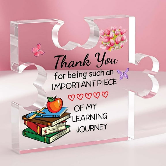 Teacher Appreciation Gifts for Women Men Thank You Engraved Acrylic Block Puzzle Heartwarming Teacher Gift 126
