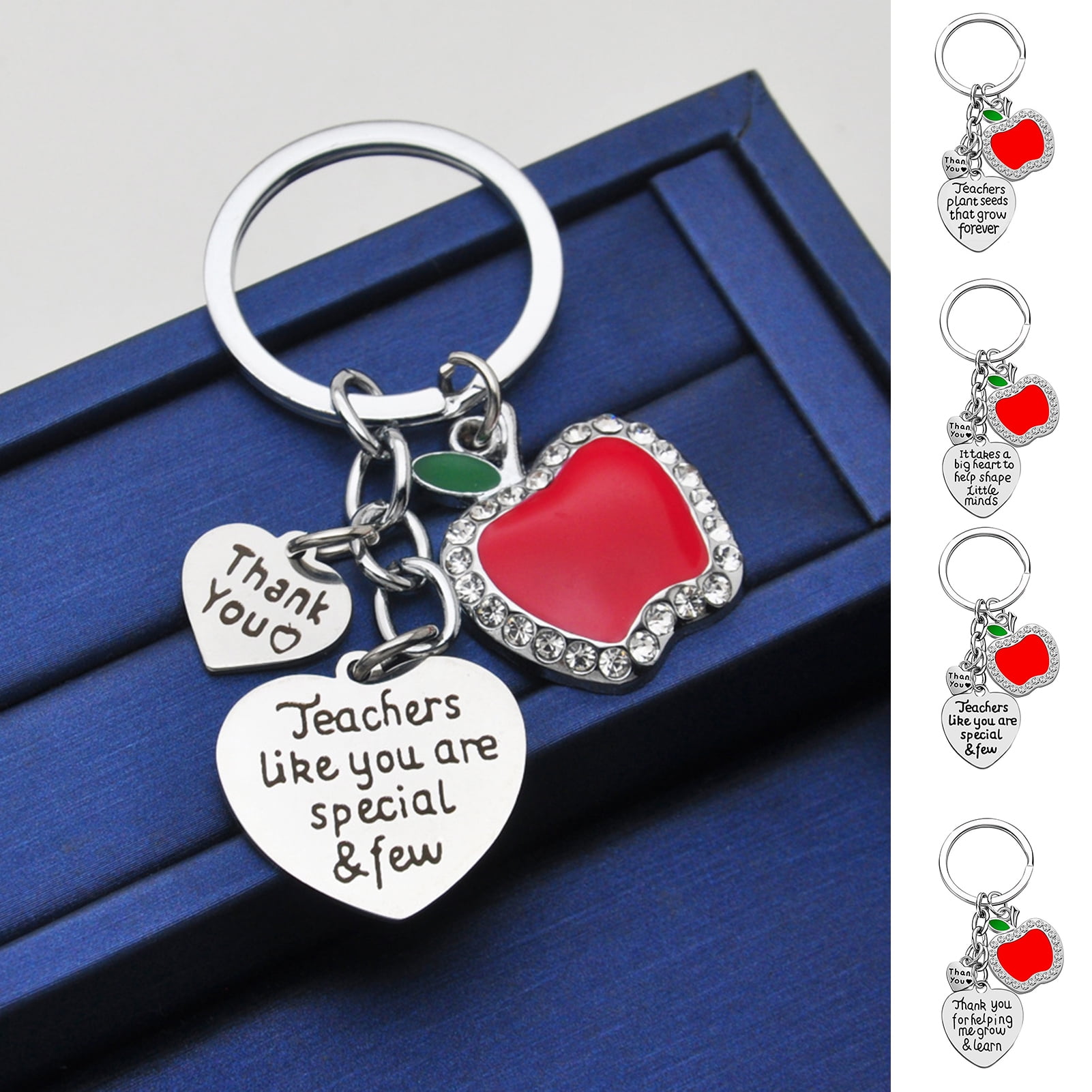 Teacher Appreciation Heart Teacher Keychain Set Christmas Thank You ...