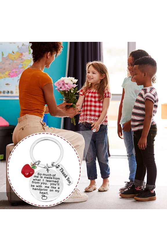 Teacher Appreciation Keychain Stainless Steel Thank You Gift for Educators