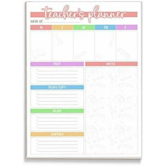- Teacher Appreciation Notepads | Teacher Gifts & School Supplies | 40 Tear Away Sheets on Premium Paper Made in the USA | Great for Classroom or Home Use | Weekly Planner Note Pad$$Office