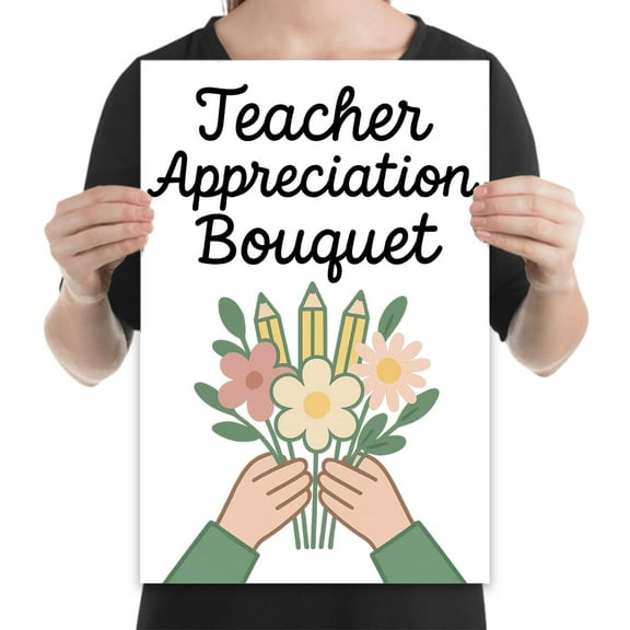 Teacher Appreciation Poster, 13x19 glossy print for classroom and educator gift decor