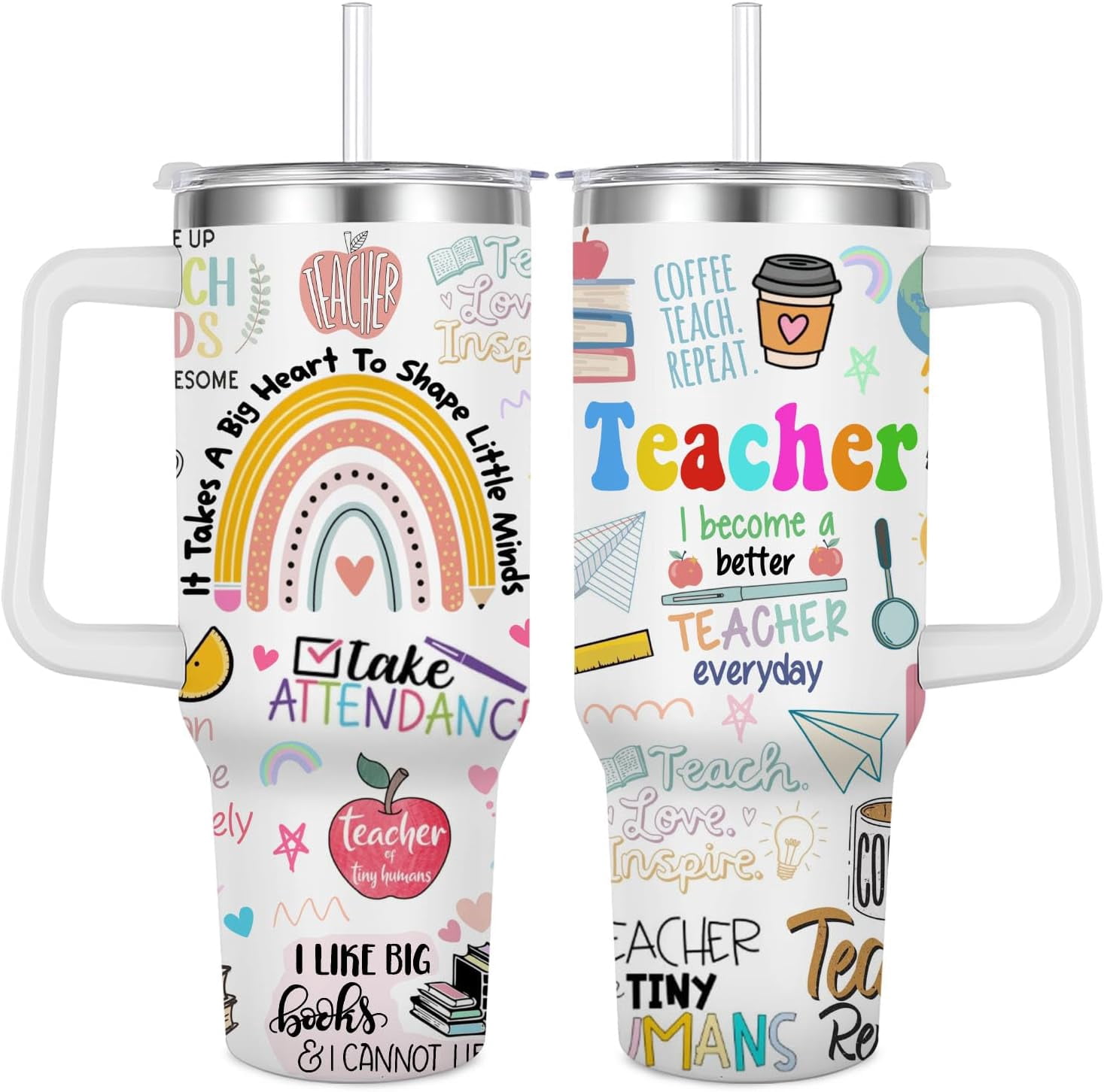 Teacher Appreciation Present for Women -40 oz Stainless Steel Tumbler ...