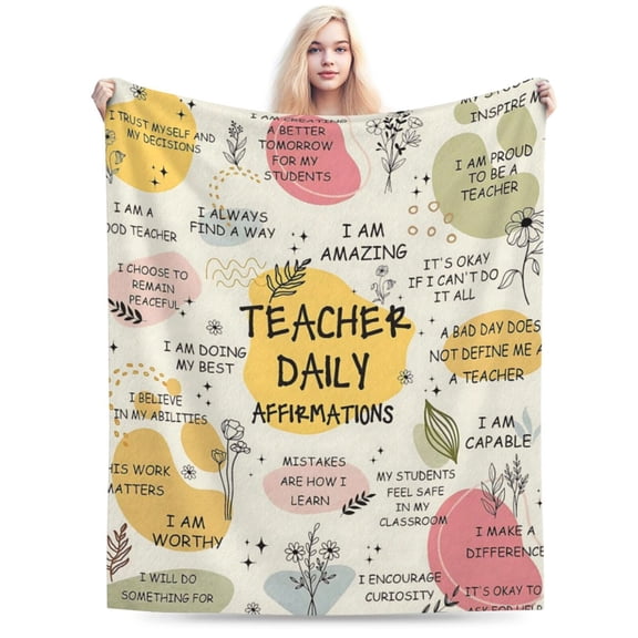 Teacher Appreciation Thank You Gift, Birthday Gifts, Teachers Retirement Throw Blanket for Woman 50x40